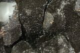 Polished Septarian Geode Sculpture - Black Crystals #99444-1
